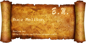 Bucz Meliton névjegykártya